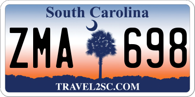 SC license plate ZMA698