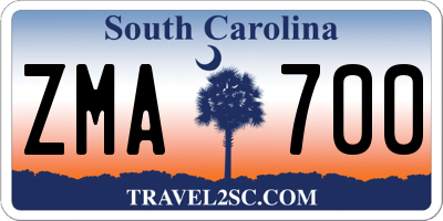 SC license plate ZMA700