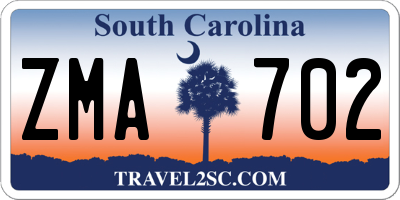 SC license plate ZMA702