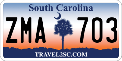 SC license plate ZMA703