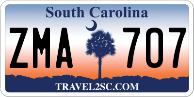 SC license plate ZMA707