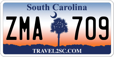 SC license plate ZMA709