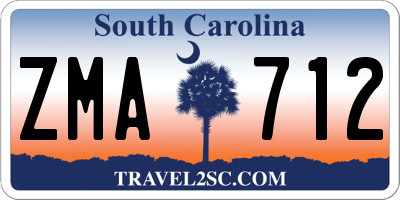 SC license plate ZMA712