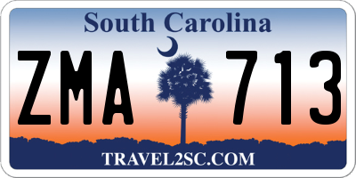 SC license plate ZMA713