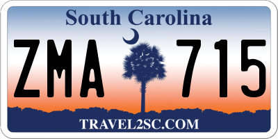 SC license plate ZMA715
