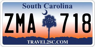SC license plate ZMA718