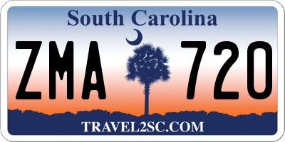 SC license plate ZMA720