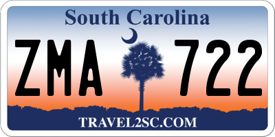SC license plate ZMA722