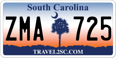 SC license plate ZMA725
