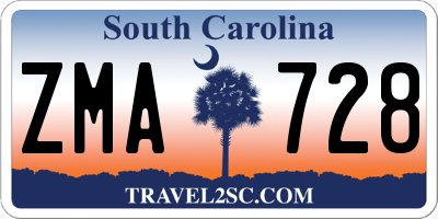 SC license plate ZMA728