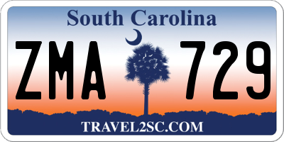 SC license plate ZMA729