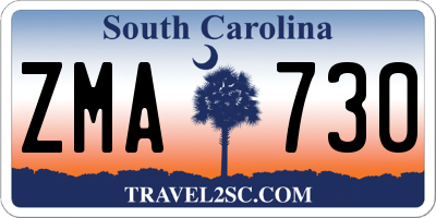 SC license plate ZMA730