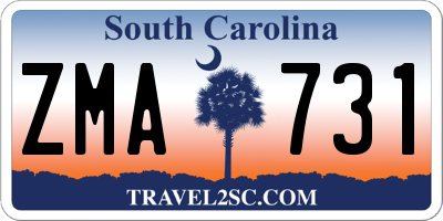 SC license plate ZMA731
