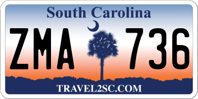 SC license plate ZMA736