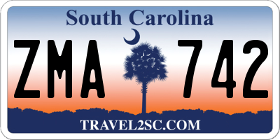 SC license plate ZMA742