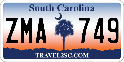 SC license plate ZMA749