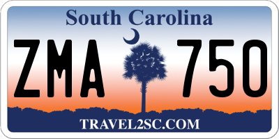 SC license plate ZMA750