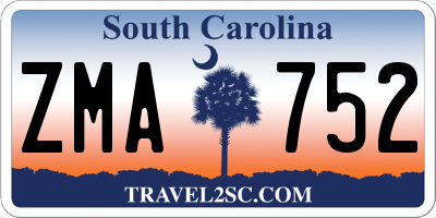 SC license plate ZMA752