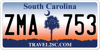 SC license plate ZMA753
