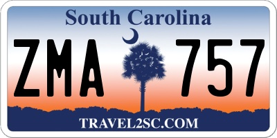 SC license plate ZMA757