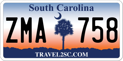 SC license plate ZMA758