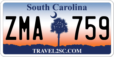 SC license plate ZMA759