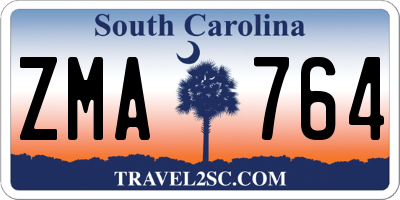 SC license plate ZMA764