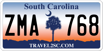 SC license plate ZMA768