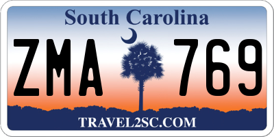 SC license plate ZMA769