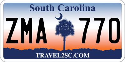 SC license plate ZMA770