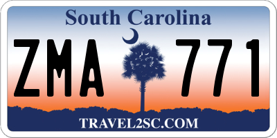 SC license plate ZMA771