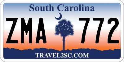 SC license plate ZMA772