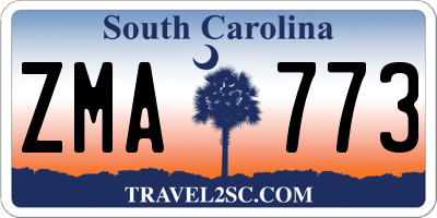 SC license plate ZMA773