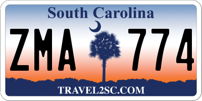 SC license plate ZMA774