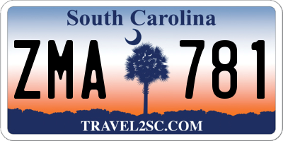 SC license plate ZMA781