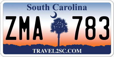 SC license plate ZMA783