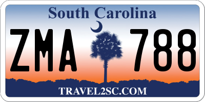 SC license plate ZMA788