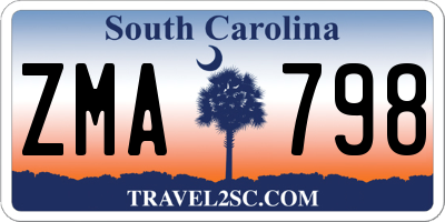 SC license plate ZMA798