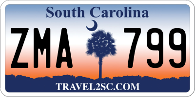 SC license plate ZMA799