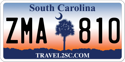 SC license plate ZMA810