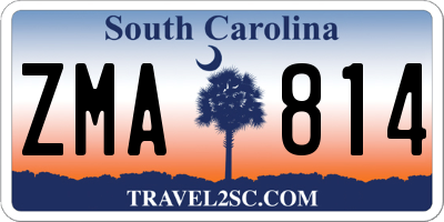 SC license plate ZMA814