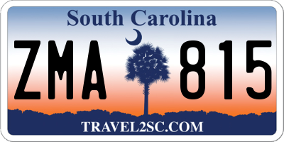 SC license plate ZMA815