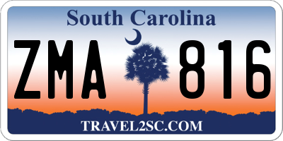 SC license plate ZMA816