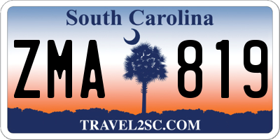 SC license plate ZMA819