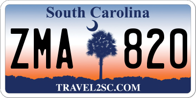 SC license plate ZMA820