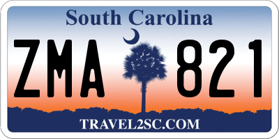 SC license plate ZMA821