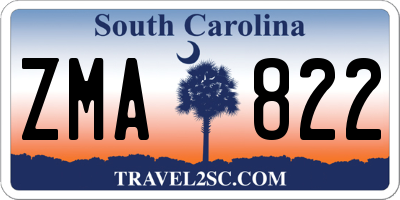 SC license plate ZMA822