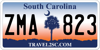 SC license plate ZMA823