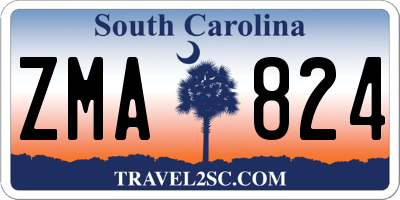SC license plate ZMA824