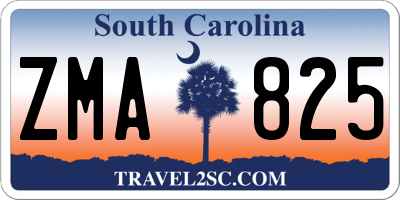 SC license plate ZMA825